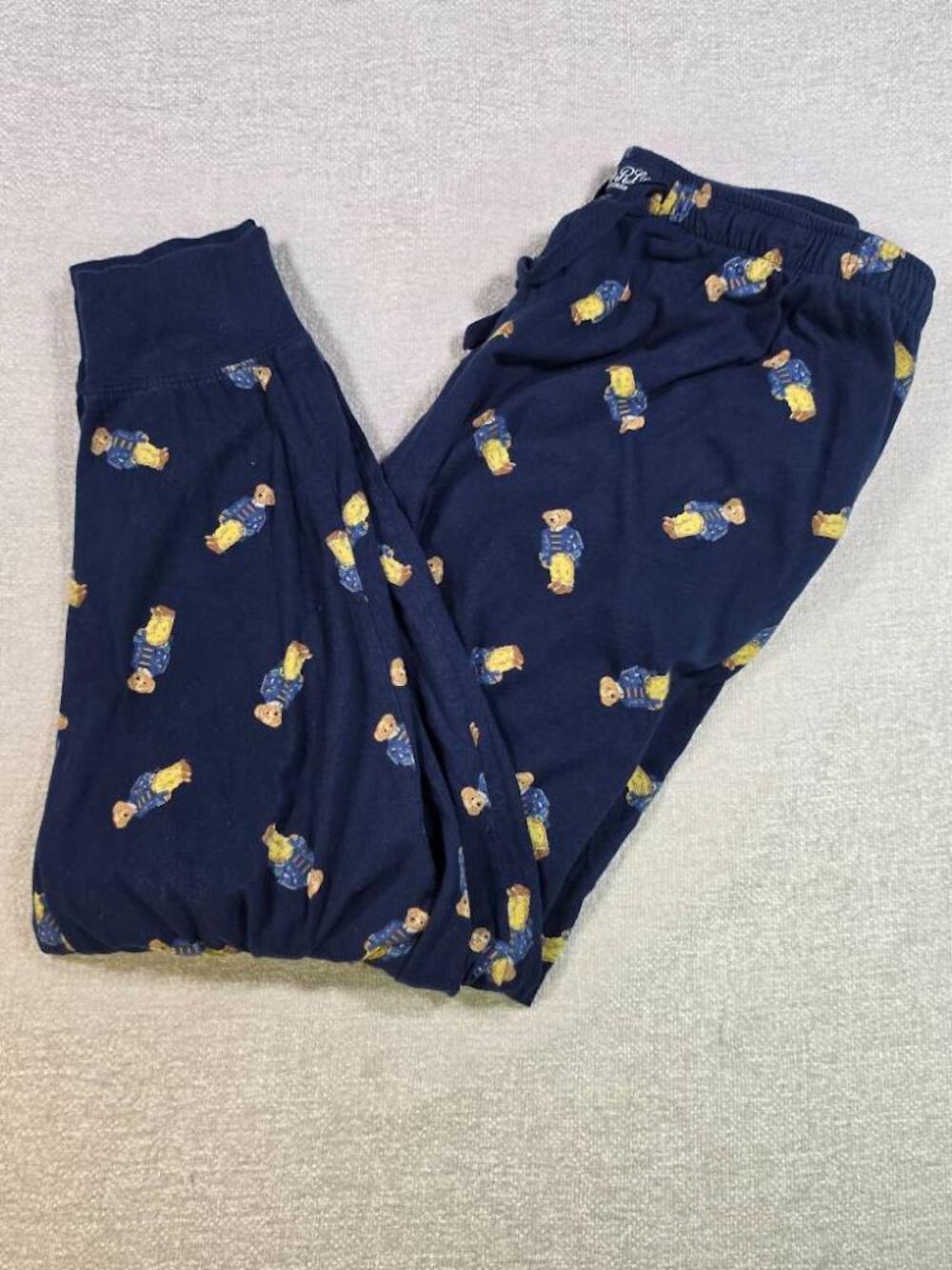 Polo Ralph Lauren Polo Bear Pajama Pants 3X Big Tall 3XT Navy Blue Sleepwear VTG